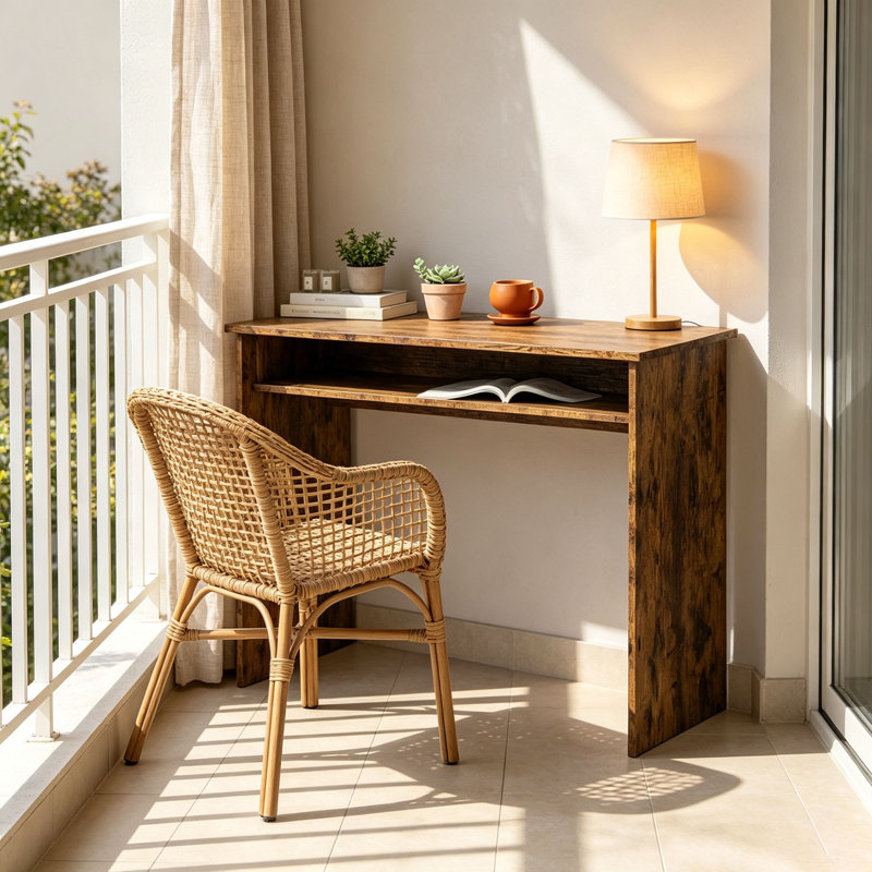 Particle Board / Chipboard Computer Desk, Rustic Brown