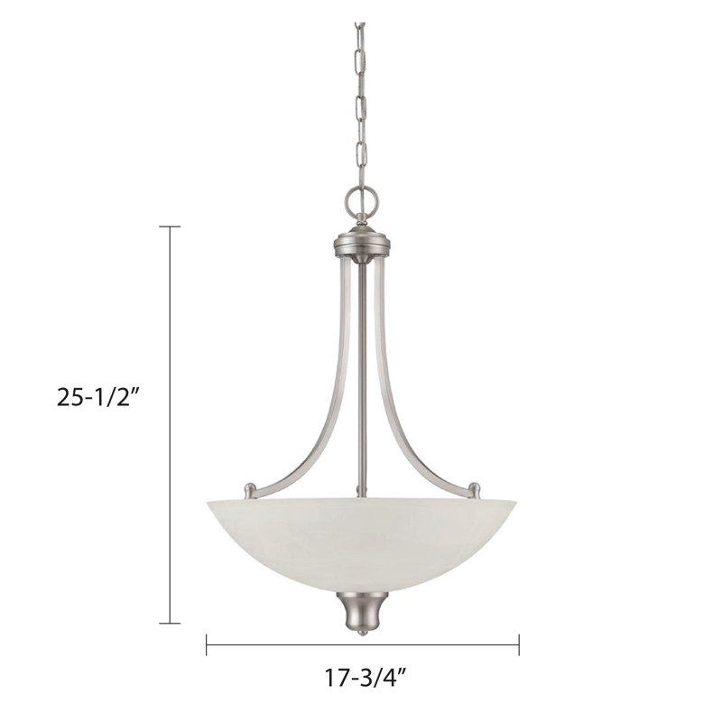 3 - Light Satin Nickel Single Pendant