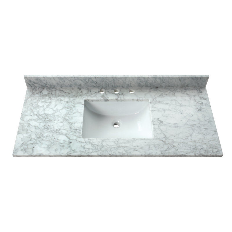 49'' Marble Single Bathroom Vanity Top with Sink