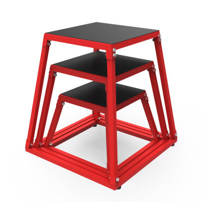Metal Plyo Box Set – Anti-Slip Jump Box for Home Gym Training, 12/18/24 Inch
