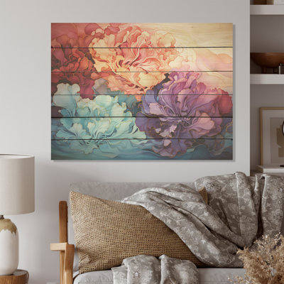 Colourful Heavenly Horizons - Sky Wood Art On Natural Pine Wood