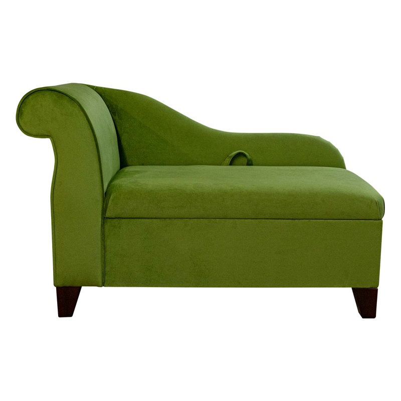 Upholstered Chaise Lounge, Green