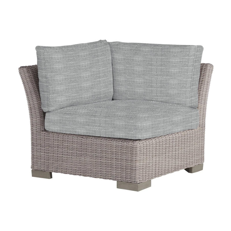 Club Woven Patio Lounge Chair with Cushions, Oyster, Rollo Silver, Welt