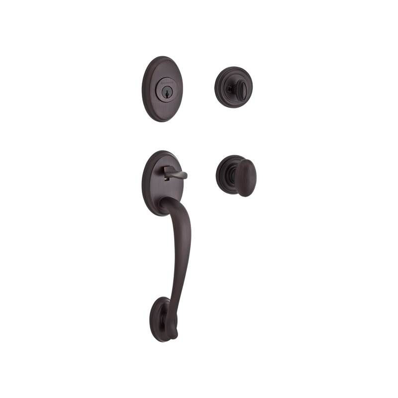 Columbus Handleset with Single Cylinder Deadbolt and Door Knob and Rosette, Yes, Keyed Different, Satin Nickel