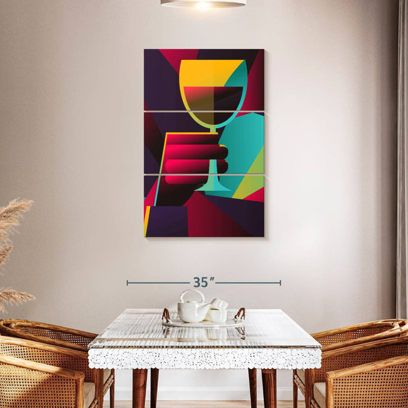 Yarlin Geometric Wine, 45" H x 28" W