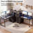 59 Inch Fixed Office Desk, 3 Drawer Side Storage Shelf with LED Lighting & Power Strip-2025341849-2025341855
