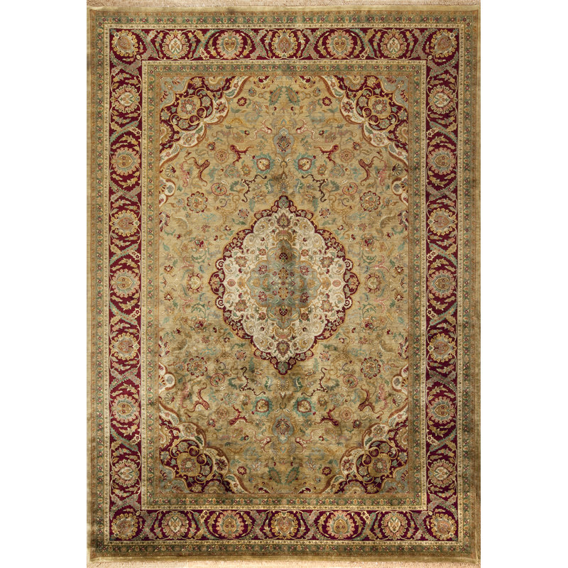 Golden Age Hand Knotted Wool Area Rug, Rectangle 5' x 7'