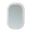 Miroir mural ovale festonné de style wabi-sabi moderne 24 po x 36 po, cadre texturé blanc crème, idéal pour salle de bain, chambre ou entrée.