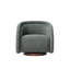 Fauteuil pivotant Boucl avec base en noyer, structure interne en bois massif, couleur beige, rotation à 360°, dossier confortable pour la lecture.