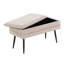 Banc de rangement contemporain en métal noir et tissu brun clair-590510042