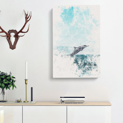 Jumping Dolphin - Wrapped Canvas