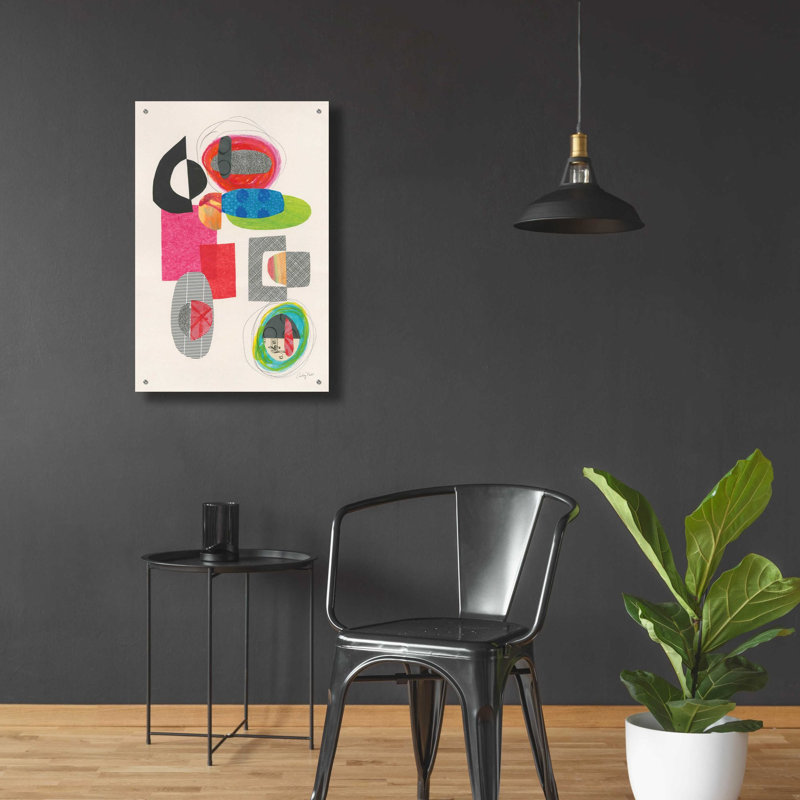 «Geometric Collage» par Courtney Prahl, art mural en verre acrylique, H 36 po x l 24 po x P 0,2 po