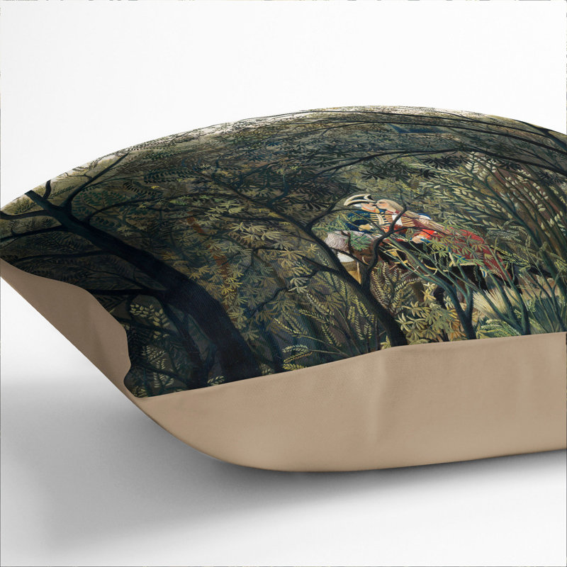 Rendezvous In The Forest Square Throw Cushion, Stone, 55cm H x 55cm W x 20cm D