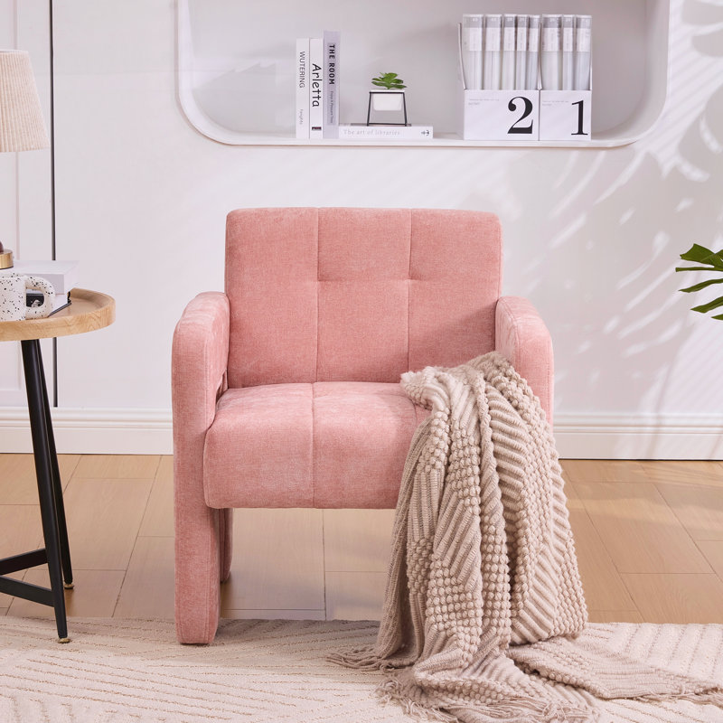 Fauteuil rembourré rembourré confortable, Rose