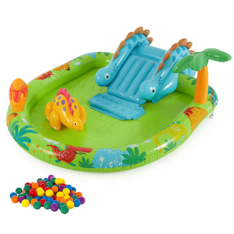 Centre de jeu gonflable pour piscine avec ballons multicolores Intex Little Dino, paquet de 100