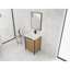 Meuble-lavabo autoportant avec lavabo en résine et rangement pratique - portes à fermeture en douceur 24 po Modern-121054687