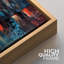 «Moody Abstract City Buildings Reflection Dark Modern Art», reproduction d'art sur toile encadrée-107907202-107907201