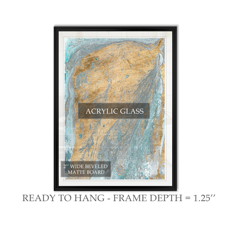 Fjords II - reproduction sur toile, H 22,5 po x l 30,5 po x P 1,5 po, Cadre noir