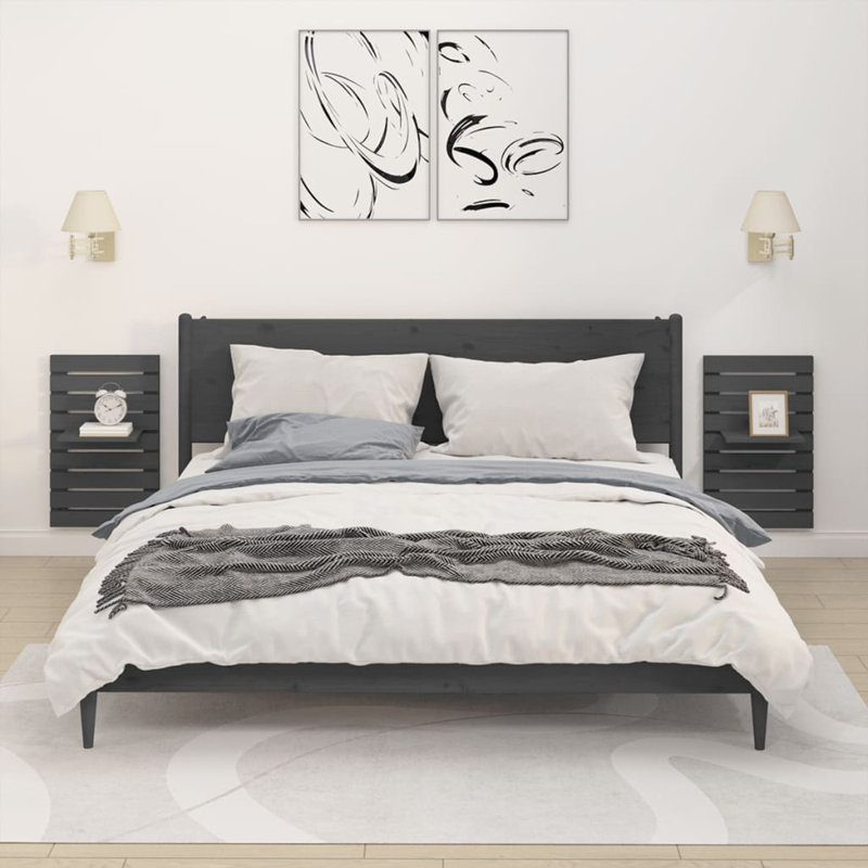 40cm W Bedside Table, Grey/Brown/Blue