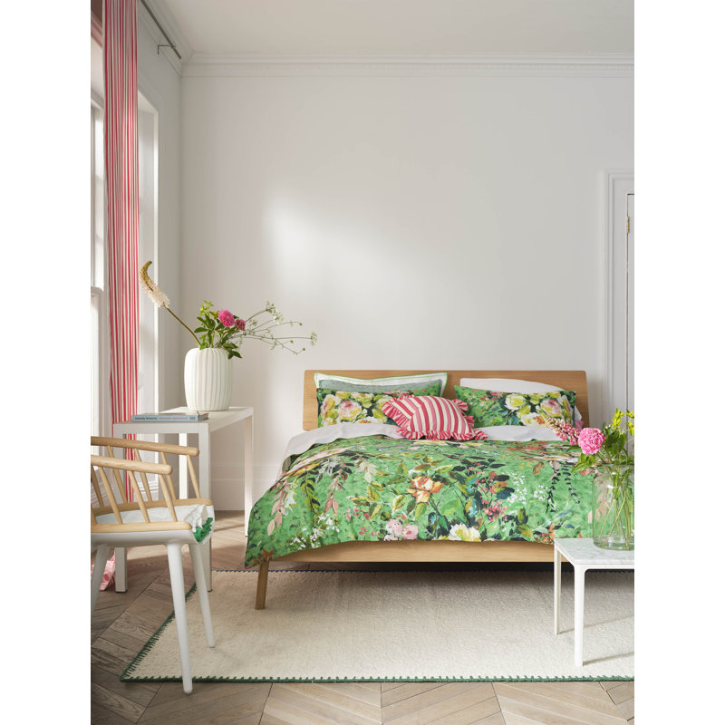 Designers Guild Margaretta Emerald Green 200 Thread Count Bedset, King Size Bed (230 x 220 cm)