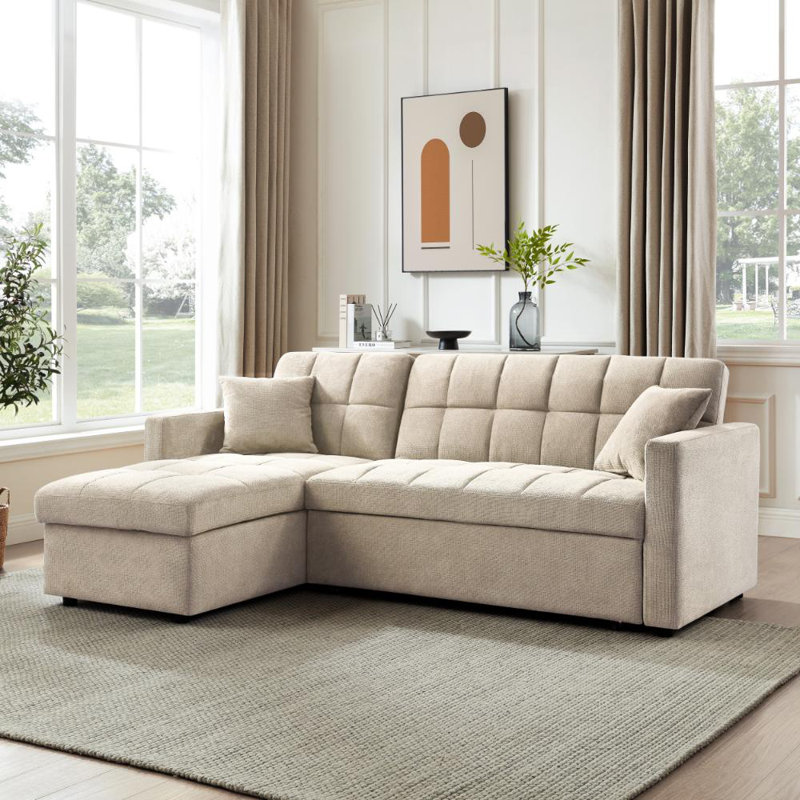 Harriet 3 Seater Sofa Bed, Beige Linen