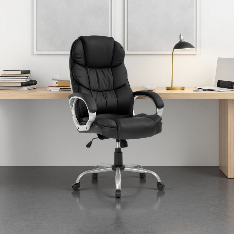 Fauteuil de direction noir en similicuir