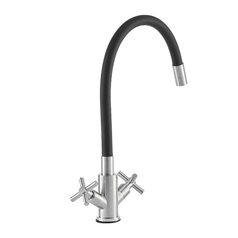 17 Stories Pull Down Kitchen Faucet, Black
