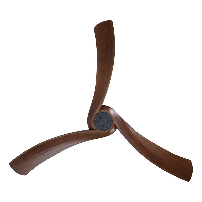 Gallashaw 60 inch Ceiling Fan, Black, Dark Brown Wood