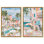 Tropical Getaway Canvas Print Boho Abstract Art Set by Art Remedy, Black Frame, 10 x 15