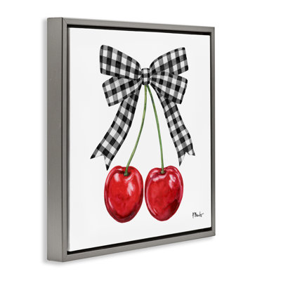 Cadre flottant Lucky Cherries & Plaid Bow, design par Paul Brent