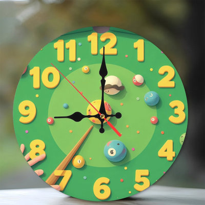Cute Cartoon Pool Billiards Clock  Design