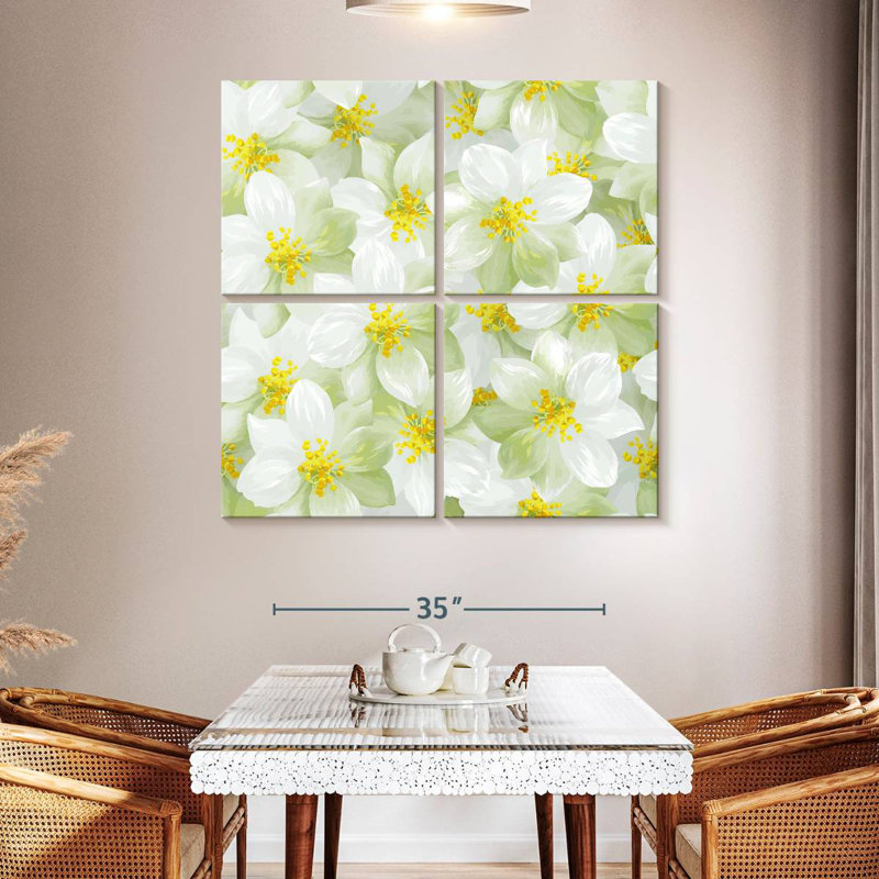 Harnek White Jasmine Flowers, 45" H x 45" W