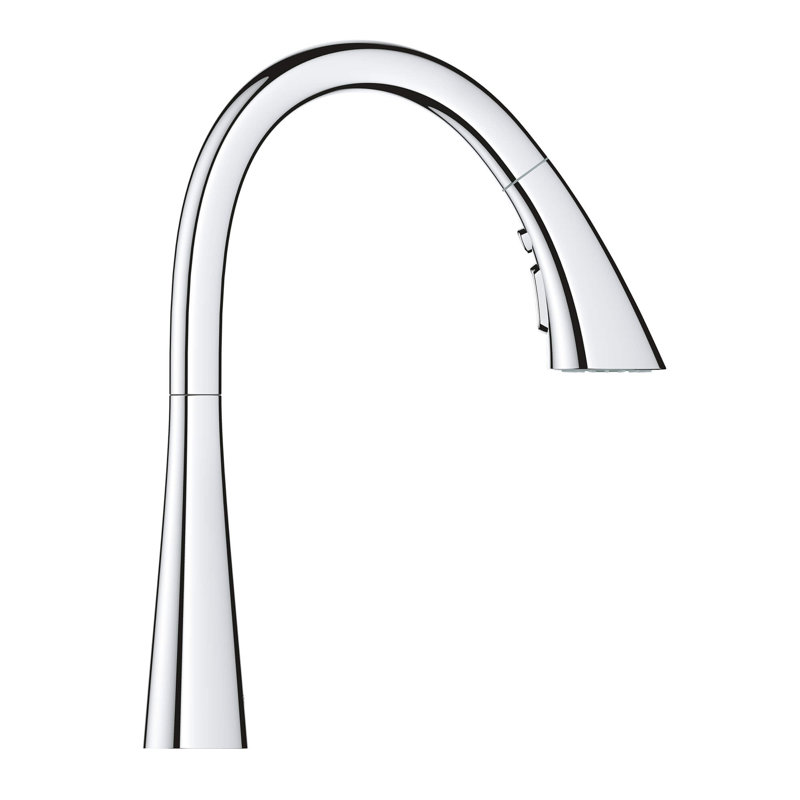 ZEDRA Single-Handle Pull Down Kitchen Faucet Triple Spray 1.75 GPM, StarLight Chrome