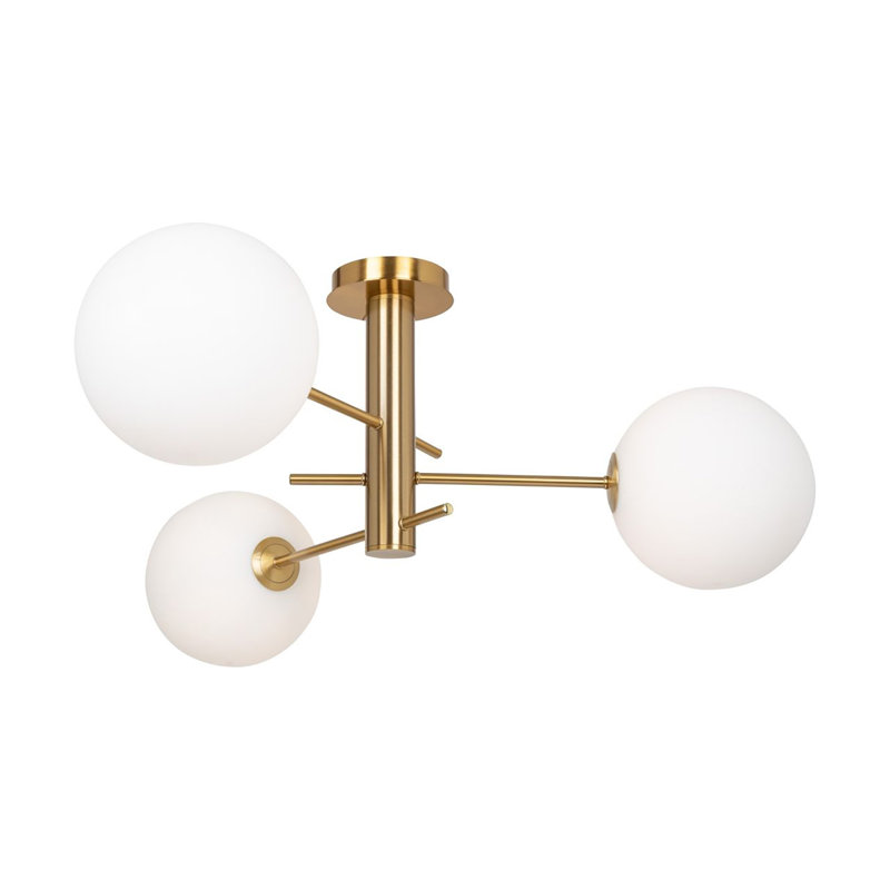Griest Glass Flush Mount, Brass