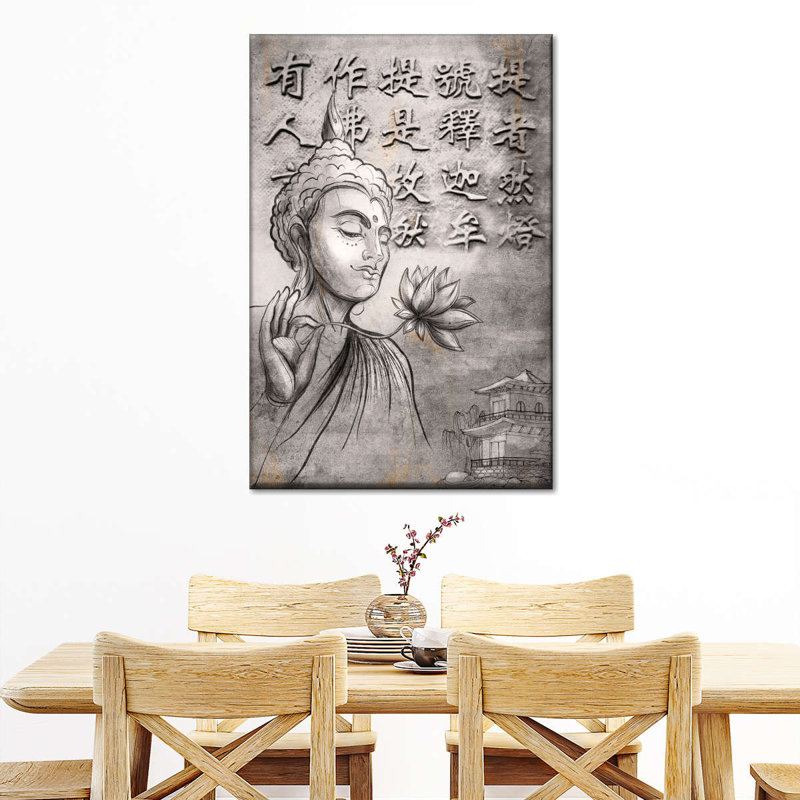 «Buddhist Family Anchor», citation sur toile, H 12 po x l 8 po x P 1 po