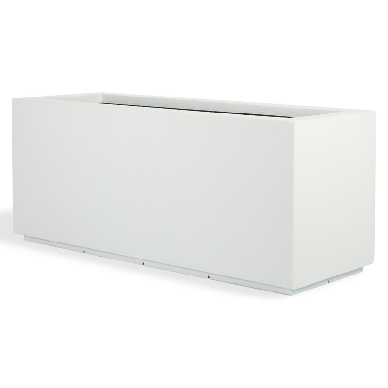 Milan Tall Polymer Box, White, 19" H x 46" W x 17" D