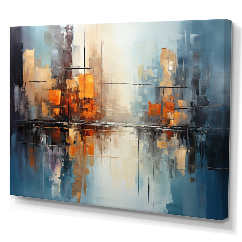 Gray Gray Abstract Reflections Bold - reproduction sur toile, Toile tendue, H 24 po x l 32 po x P 1 po