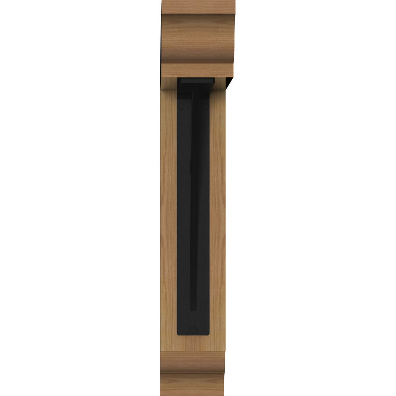 Triple support de fer Galveston, H 23 po x P 20 po, Cèdre rouge de l'Ouest l 3 1/2 po x T 4 po (lisse
