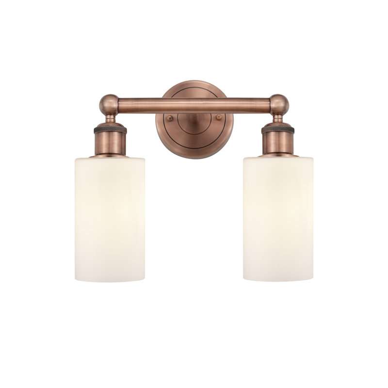 Caldello 2 - Light Dimmable Vanity Light, Matte White, Antique Copper