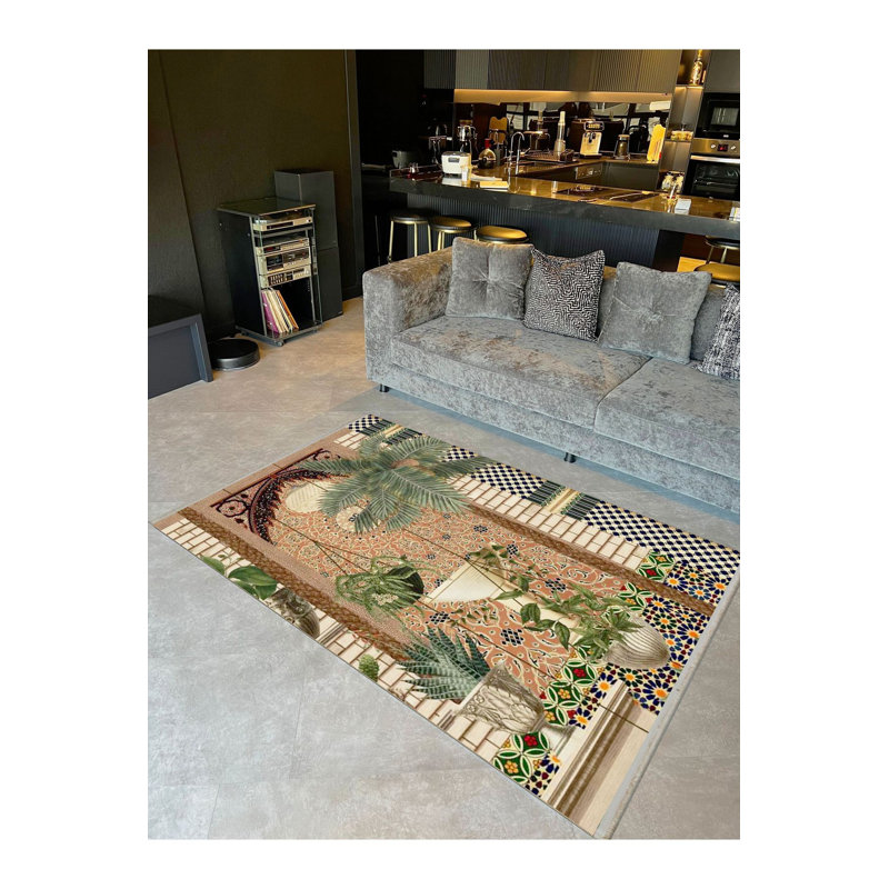 Tapis décoratif lavable à la machine, Sous-tapis rectangulaire 2 pi 6 po x 4 pi 11 po