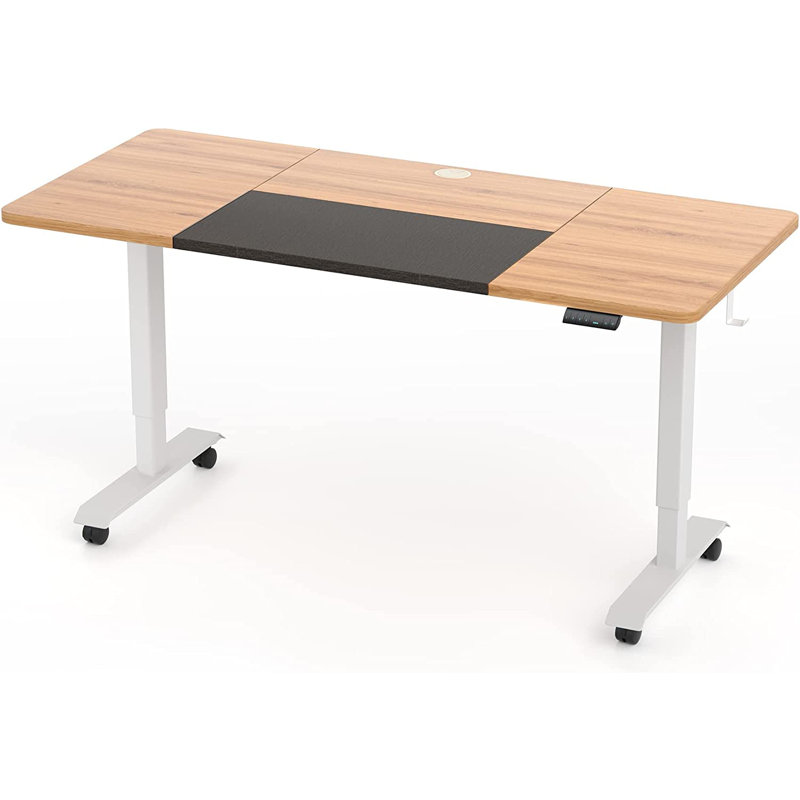 Kristion Metal Base Computer Desk, Rustic Brown