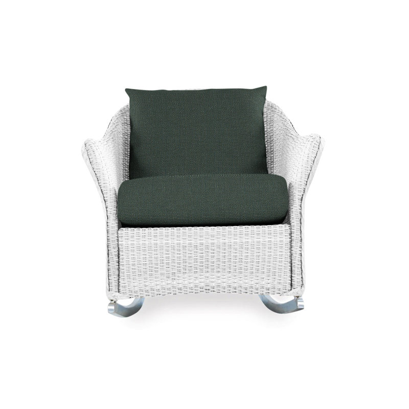 Weekend Retreat Outdoor Rocker Chair, Flagship Lapis Sunbrella®, White