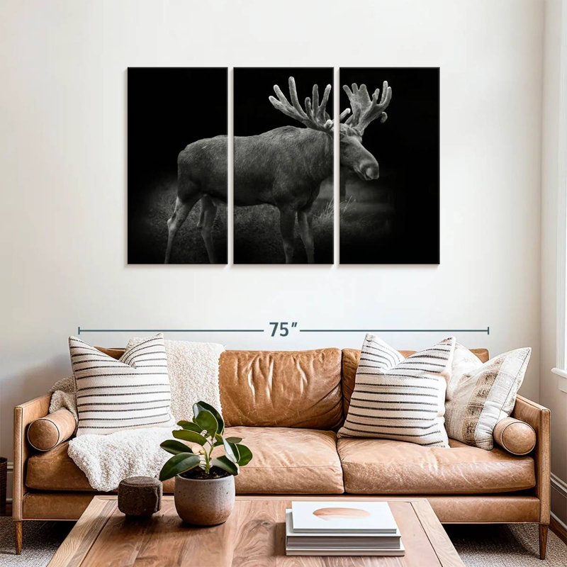 Monochromatic Bull Moose, 36" H x 57" W