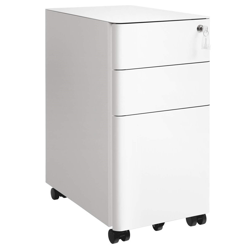 30cm Wide 3 -Drawer Mobile File Cabinet
