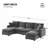6 Seat U Shape Modular Sofa Sectional Couch Set With 2 Pillows