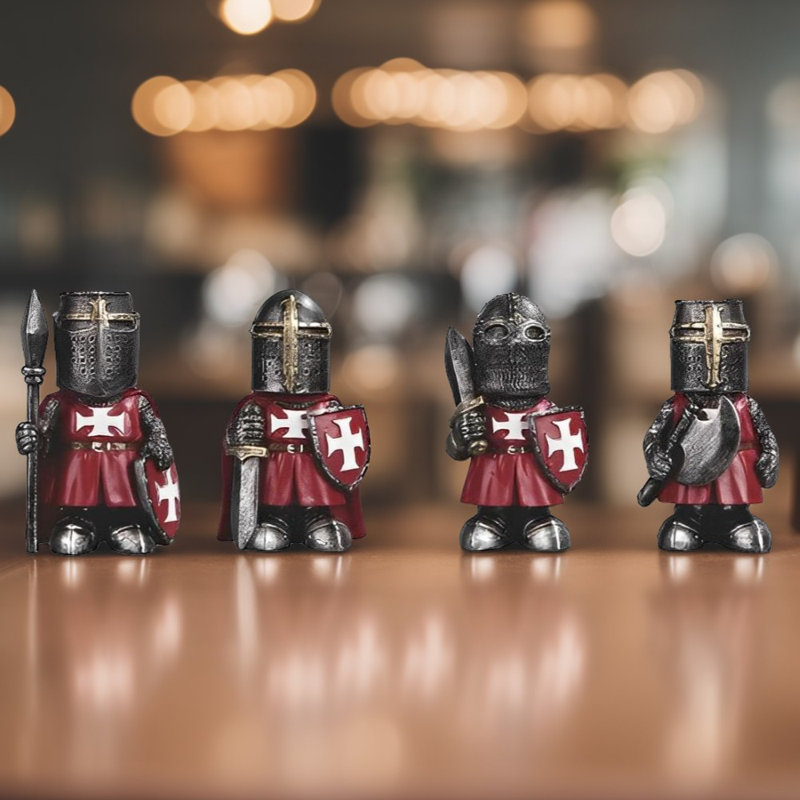 4-PC Set 1.5"H Crusader Squad Figurine