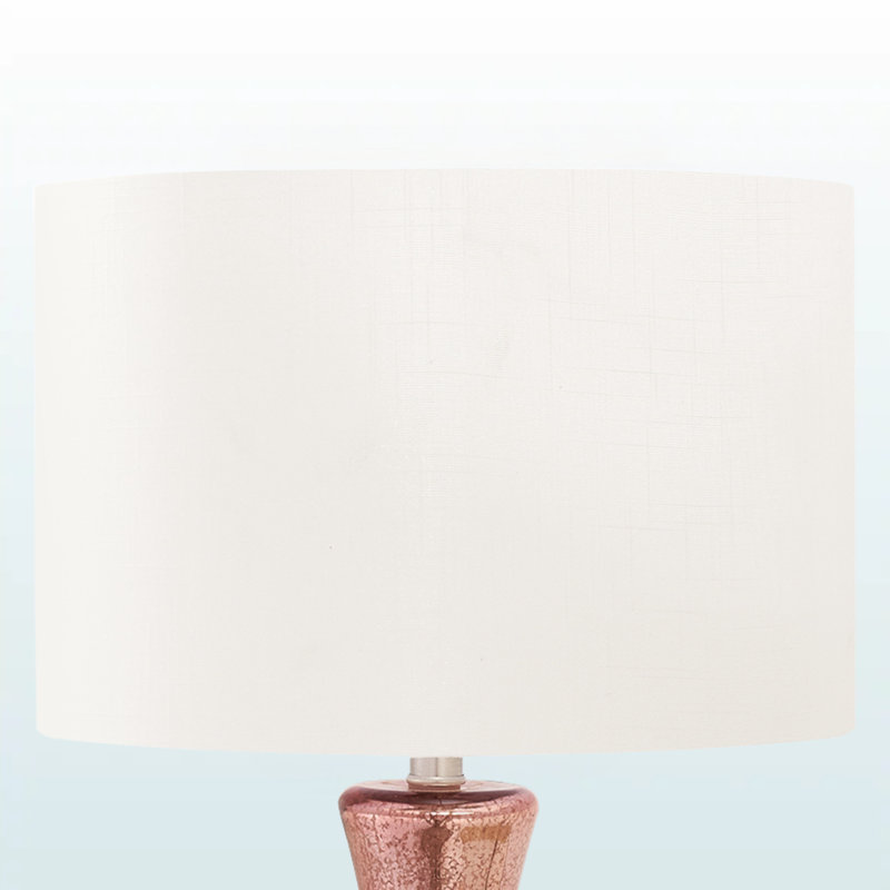 Liliya Glass Table Lamp in Dusty Rose and Ivory Shade, 25.76'' H X 14.85'' W X 14.85'' D