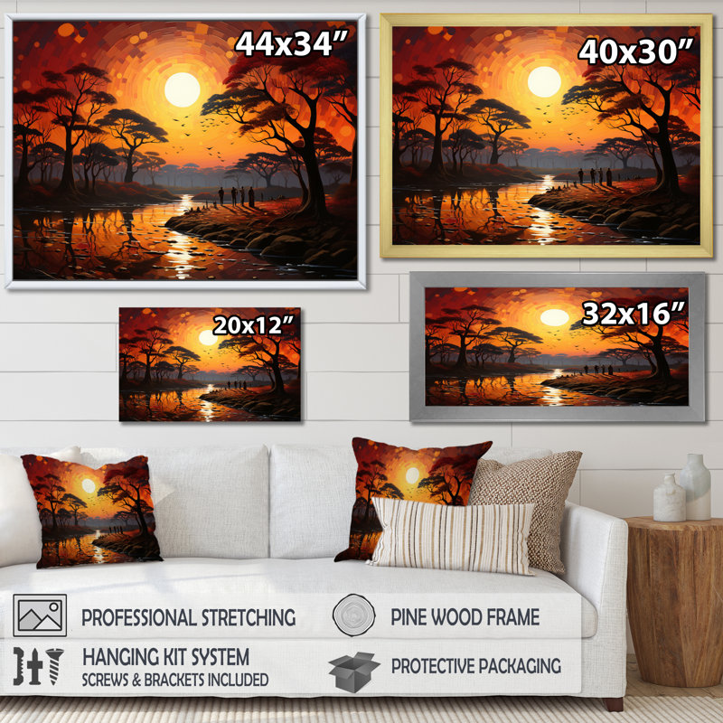 African Savannah Serenade V sur toile, H 30 po x l 40 po x P 1,5 po, Toile tendue