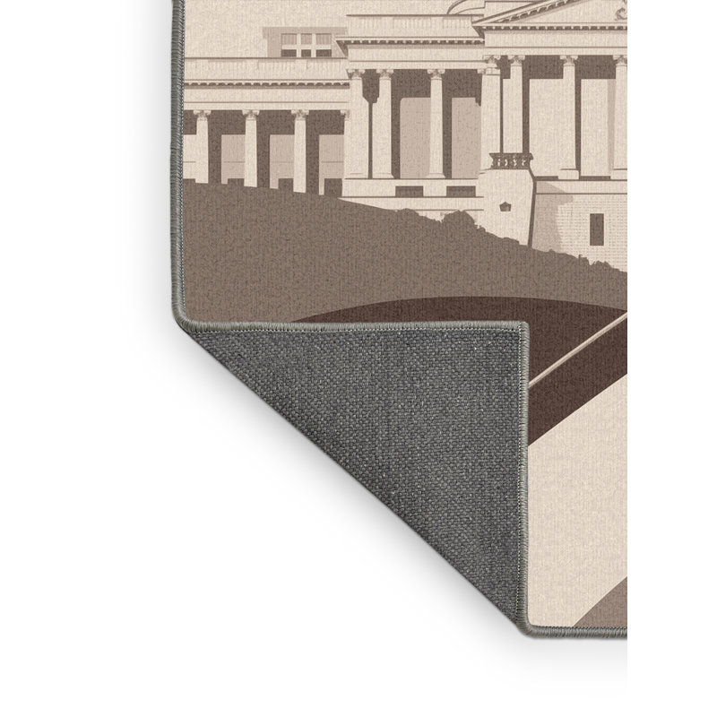 Soft Plush Beecher Us Capitol Modern Area Rug in Gray – Gray Binding, 3x5