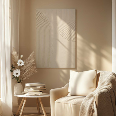 Echoed Curves in Beige I Canvas Print